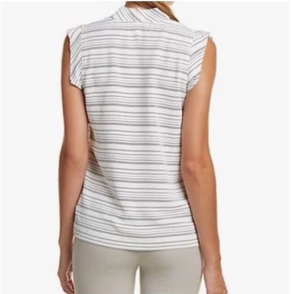 Cabi Madeleine Blouse #236 Black and White Stripe Size Small - Picture 2 of 8